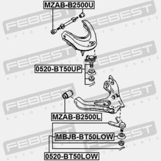 Фото 2 - Сайлентблок рычага FEBEST MZABB2500L