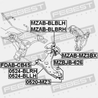 Фото 2 - Сайлентблок рычага FEBEST MZABBLBLH