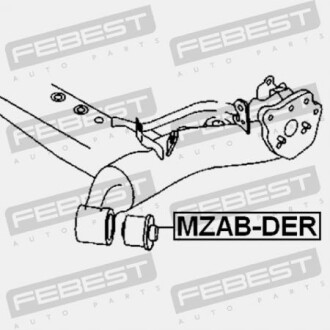 Фото 2 - Сайлентблок підрамника FEBEST MZAB-DER (MZABDER)