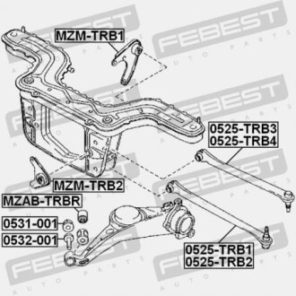 Фото 2 - Сайлентблок важеля FEBEST MZABTRBR