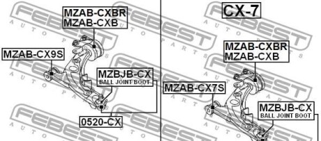 Фото 2 - Ричаг FEBEST MZBJ-BCX (MZBJBCX)