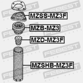 Фото 2 - Підшипник амортизатора FEBEST MZB-MZ3 (MZBMZ3)