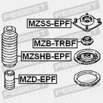 Фото 2 - Підшипник амортизатора FEBEST MZBTRBF