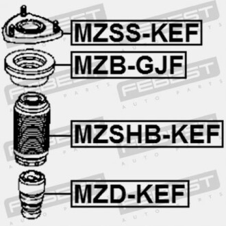 Фото 2 - Стійка амортизатору (амортизатор) FEBEST MZDKEF
