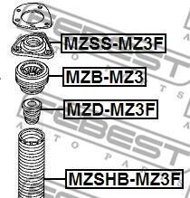Фото 2 - Стійка амортизатору (амортизатор) FEBEST MZDM-Z3F (MZDMZ3F)