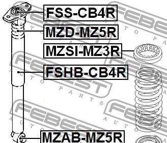 Фото 2 - Стойка амортизатору (амортизатор) FEBEST MZDM-Z5R (MZDMZ5R)