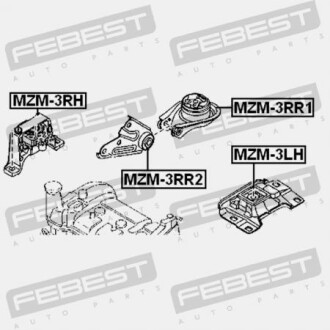 Фото 2 - Подушка двигателя FEBEST MZM-3RR1 (MZM3RR1)