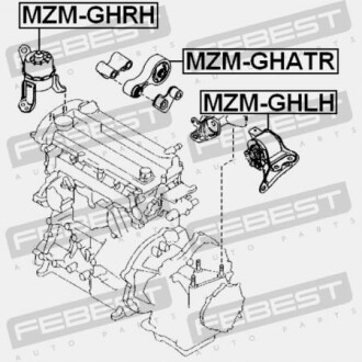 Фото 2 - Подушка двигателя FEBEST MZM-GHATR