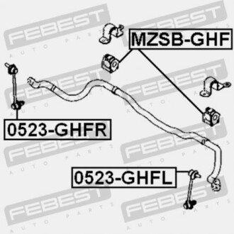 Фото 2 - Втулка стабілізатора FEBEST MZSB-GHF (MZSBGHF)
