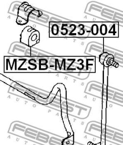 Фото 2 - Втулка стабилизатора FEBEST MZSB-MZ3F