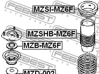Фото 2 - Пильник/відбійник FEBEST MZSH-BMZ6F (MZSHBMZ6F)