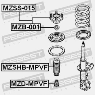 Фото 2 - Опора стойки амортизатора FEBEST MZSS-015 (MZSS015)
