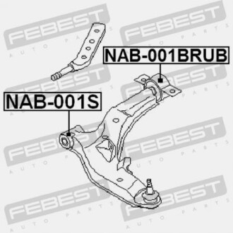 Фото 2 - Сайлентблок важеля FEBEST NAB-001BRUB (NAB001BRUB)