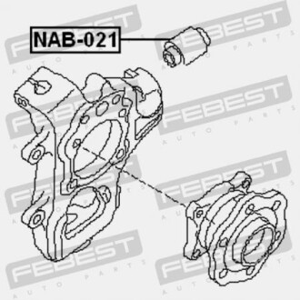 Фото 2 - Сайлентблок важеля FEBEST NAB021