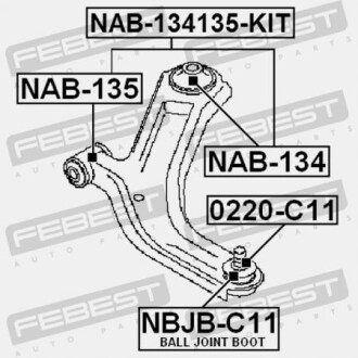 Фото 2 - Сайлентблок важеля FEBEST NAB-134 (NAB134)