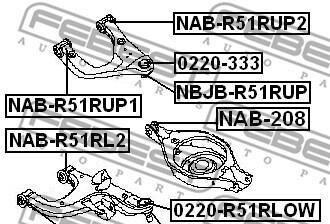 Фото 2 - Сайлентблок рычага FEBEST NAB2-08 (NAB208)