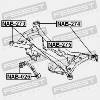 Фото 2 - Сайлентблок підрамника FEBEST NAB273