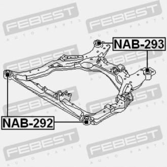 Фото 2 - Сайлентблок подрамника FEBEST NAB-293