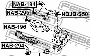 Фото 2 - Сайлентблок важеля FEBEST NAB295