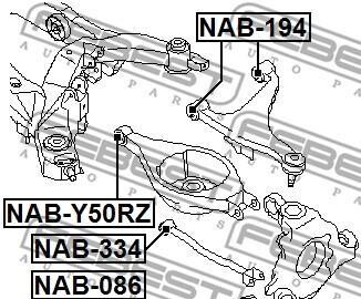 Фото 2 - Сайлентблок важеля FEBEST NAB334