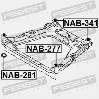Фото 2 - Сайлентблок підрамника FEBEST NAB341