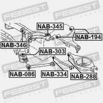 Фото 2 - Сайлентблок підрамника FEBEST NAB345