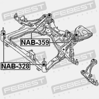 Фото 2 - Сайлентблок підрамника FEBEST NAB359