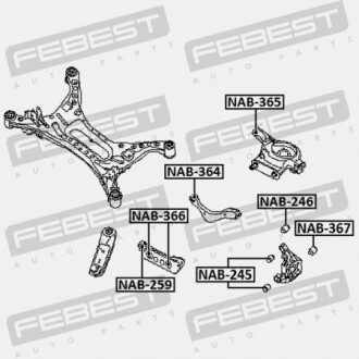 Фото 2 - Сайлентблок рычага FEBEST NAB365