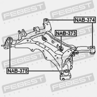 Фото 2 - Сайлентблок підрамника FEBEST NAB375