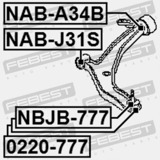 Фото 2 - Сайлентблок рычага FEBEST NAB-A34B (NABA34B)