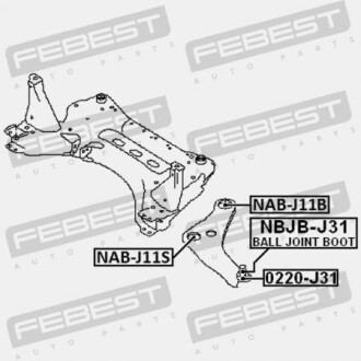Фото 2 - Сайлентблок рычага FEBEST NAB-J11B (NABJ11B)