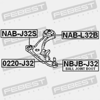 Фото 2 - Сайлентблок важеля FEBEST NABL32B