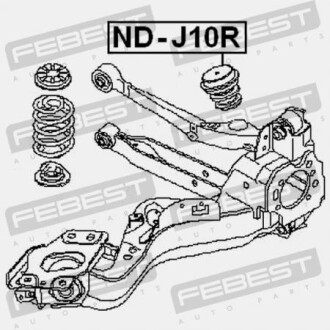 Фото 2 - Стойка амортизатору (амортизатор) FEBEST ND-J10R (NDJ10R)