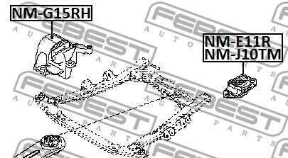 Фото 2 - Подушка двигателя FEBEST NMG1-5RH (NMG15RH)