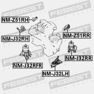 Фото 2 - Подушка двигуна FEBEST NM-J32RH
