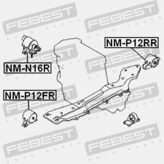 Фото 2 - Подушка двигателя FEBEST NM-P12FR (NMP12FR)