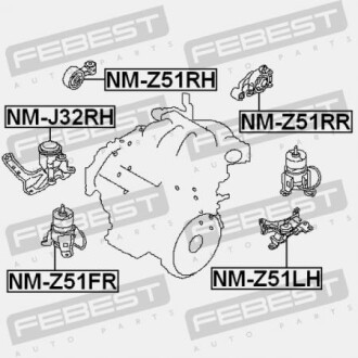Фото 2 - Подушка двигуна FEBEST NM-Z51LH