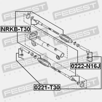 Фото 2 - Рульова рейка та кріплення FEBEST NRKB-T30 (NRKBT30)