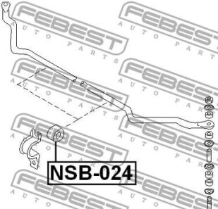 Фото 2 - Втулка стабілізатора FEBEST NSB0-24 (NSB024)