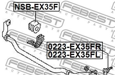 Фото 2 - Втулка стабілізатора FEBEST NSB-EX35F (NSBEX35F)