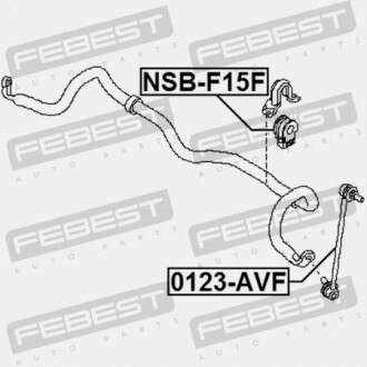 Фото 2 - Втулка стабілізатора FEBEST NSB-F15F (NSBF15F)