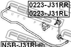 Фото 2 - Втулка стабилизатора FEBEST NSBJ-31R (NSBJ31R)