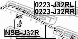 Фото 2 - Втулка стабілізатора FEBEST NSBJ-32R (NSBJ32R)