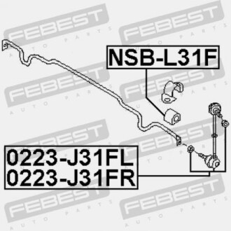 Фото 2 - Втулка стабілізатора FEBEST NSBL31F