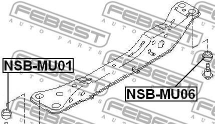 Фото 2 - Сайлентблок підрамника FEBEST NSB-MU06