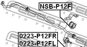 Фото 2 - Втулка стабілізатора FEBEST NSB-P12F (NSBP12F)