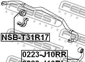 Фото 2 - Втулка стабілізатора FEBEST NSB-T31R17 (NSBT31R17)