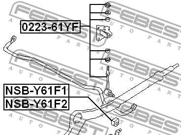 Фото 2 - Втулка стабилизатора FEBEST NSBY-61F2 (NSBY61F2)