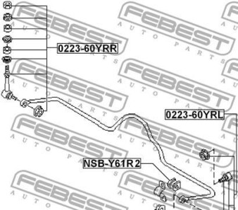 Фото 2 - Втулка стабілізатора FEBEST NSBY61R2