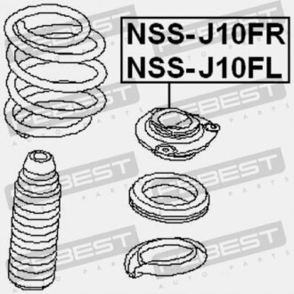 Фото 2 - Опора стійки амортизатора FEBEST NSS-J10FR (NSSJ10FR)